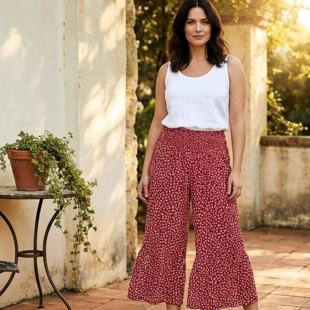 Flounce™ – Smocked High Waist Flowy Wide Leg Pants + 50% OFF - Image 9