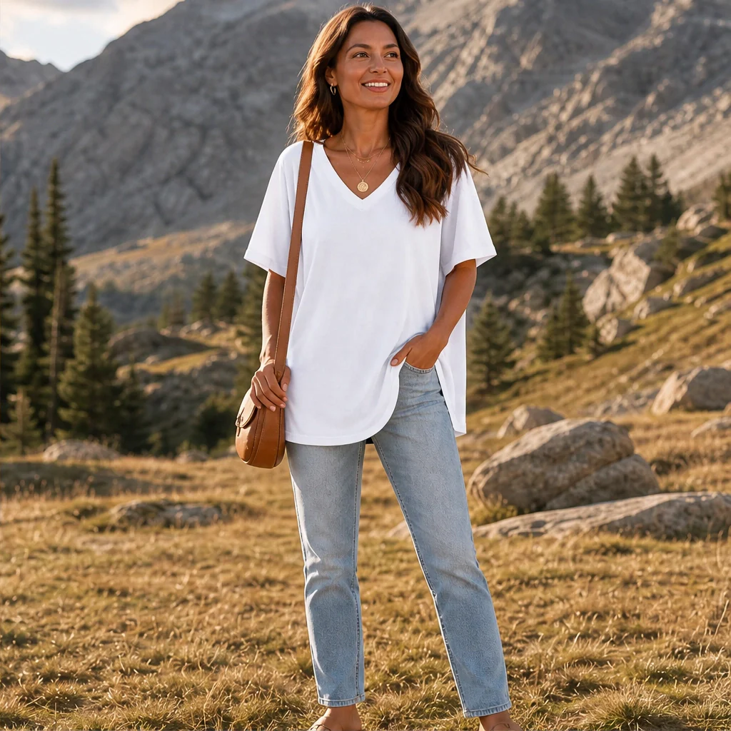 Velline™ – Soft Flowy-Hem V-Neck Loose T-Shirt + 50% OFF - Image 11