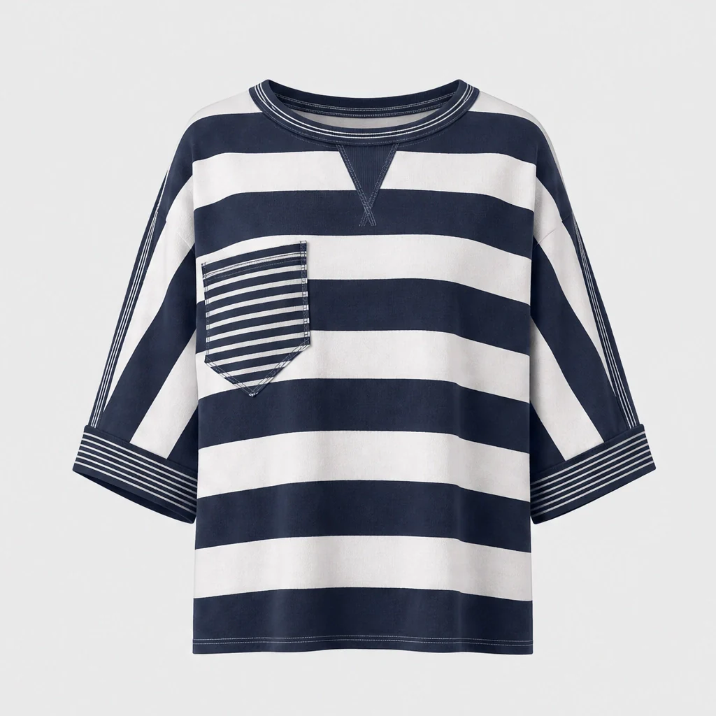 Ashbrook™ – Drop-Shoulder Striped Pocket Cotton Tee +50% OFF - Image 13