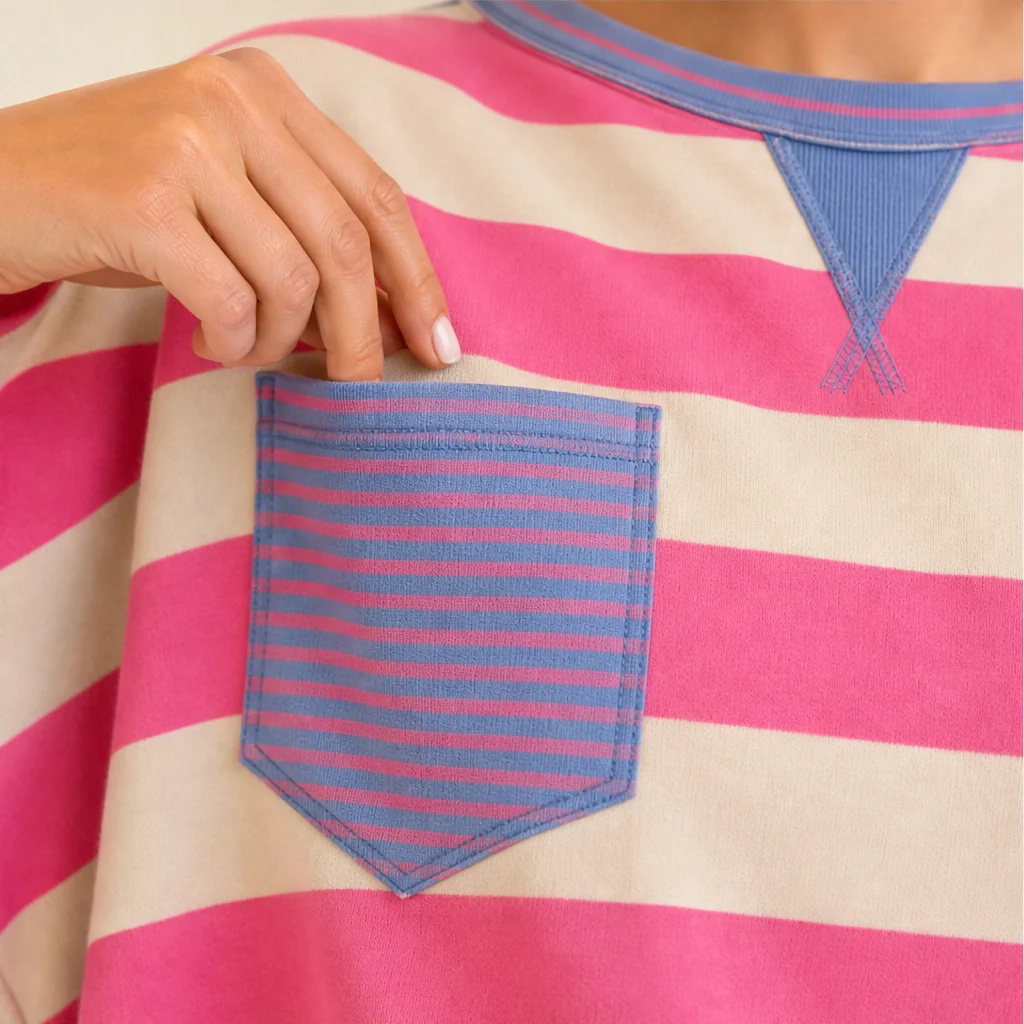 Ashbrook™ – Drop-Shoulder Striped Pocket Cotton Tee +50% OFF - Image 4