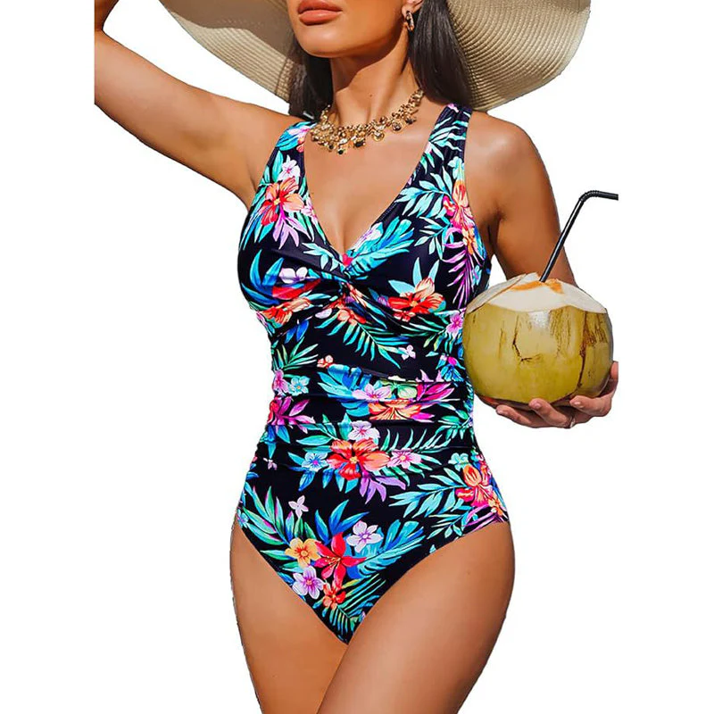 Marésa™ – Tummy-Control One-Piece Swimsuit with Ruched Panel & V-Neck + 50% OFF - Image 20
